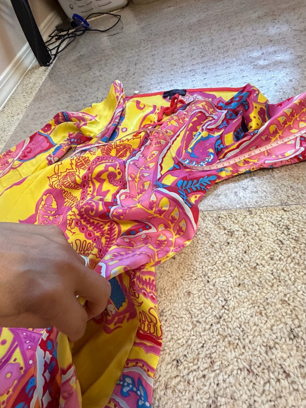 Hale Bob 100% silk Vibrant Paisley Yellow & Pink Dress - Picture 6 of 7